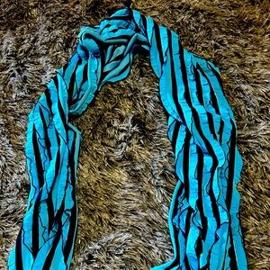 Blue and black striped scarf